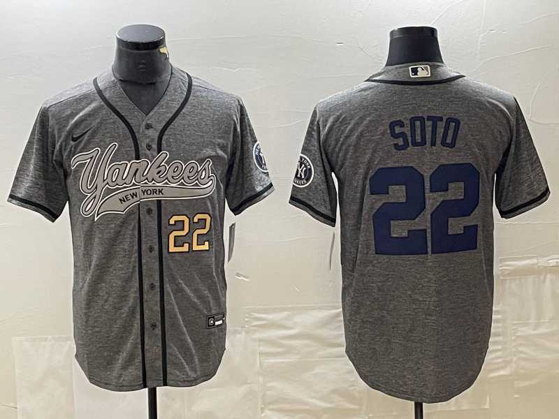Men's New York Yankees #22 Juan Soto Number Grey Gridiron Cool Base Stitched Baseball Jersey,We sell and wholesale Men's New York Yankees #22 Juan Soto Number Grey Gridiron Cool Base Stitched Baseball Jersey on line form chian!